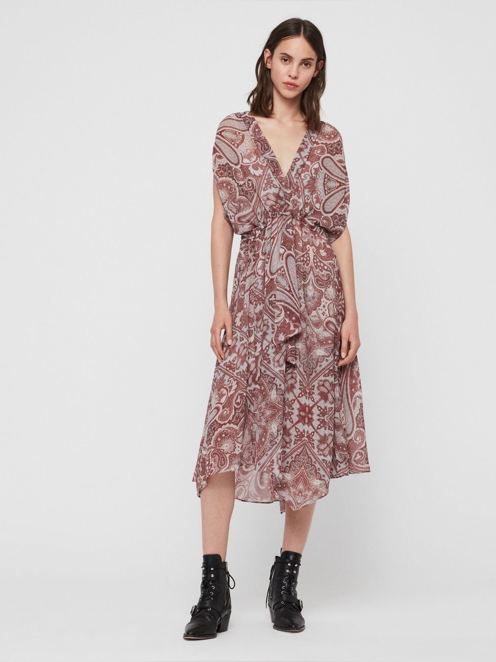 All Saints Sz Sm Romina Scarf Dress